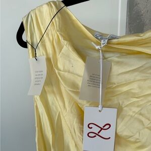 L'Academie Light Yellow Satin Dress
